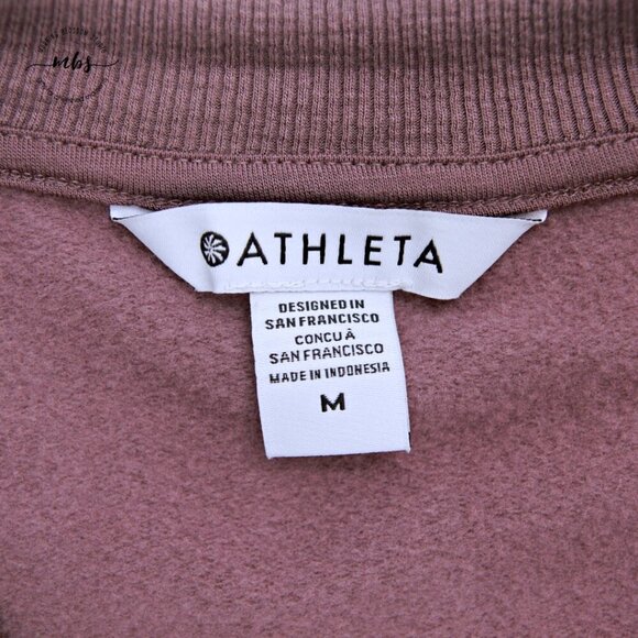 Athleta Balance Flora Mauve Heather Crew Neck Hidden Pockets Mini Dress Women M - Picture 10 of 10